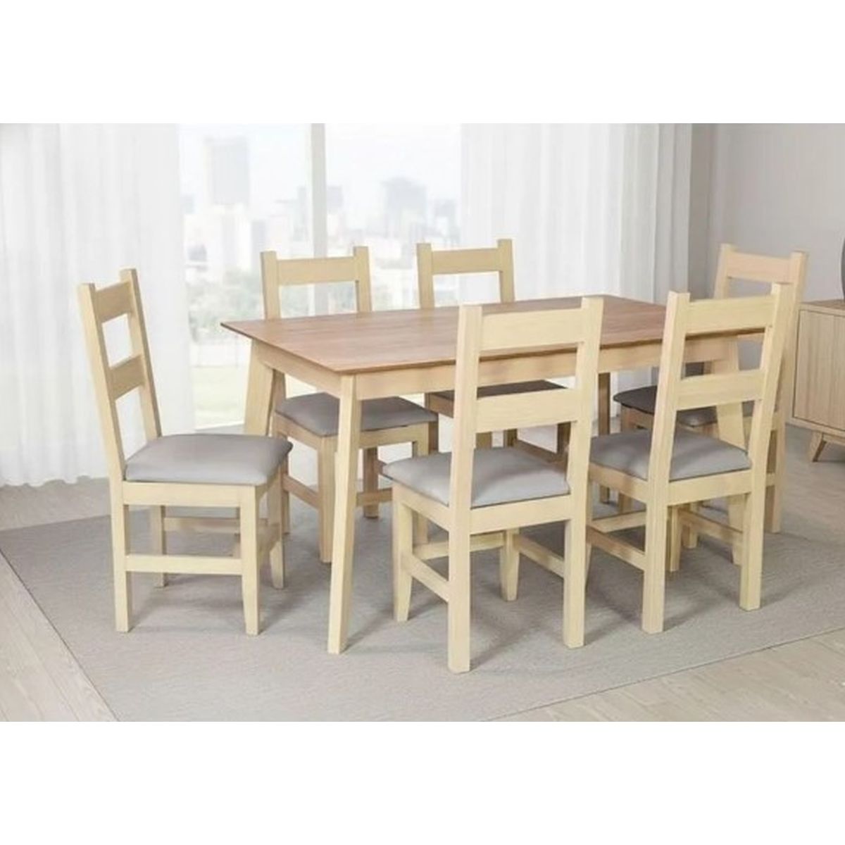 Juego Comedor Barulich  Mesa + 6 Sillas N 212 JUEGO COMEDOR MESA + 6 SILLAS N 212